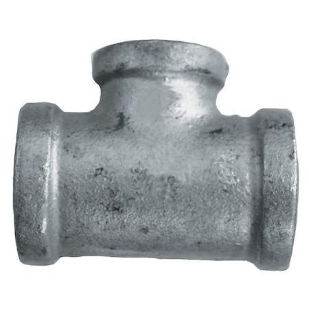 Jones Stephens 3/4in. x 1/2in. x 3/4in. Galvanized Iron Reducing Tee, Banded G4600117